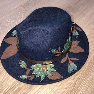 Custom painted floral summer hat